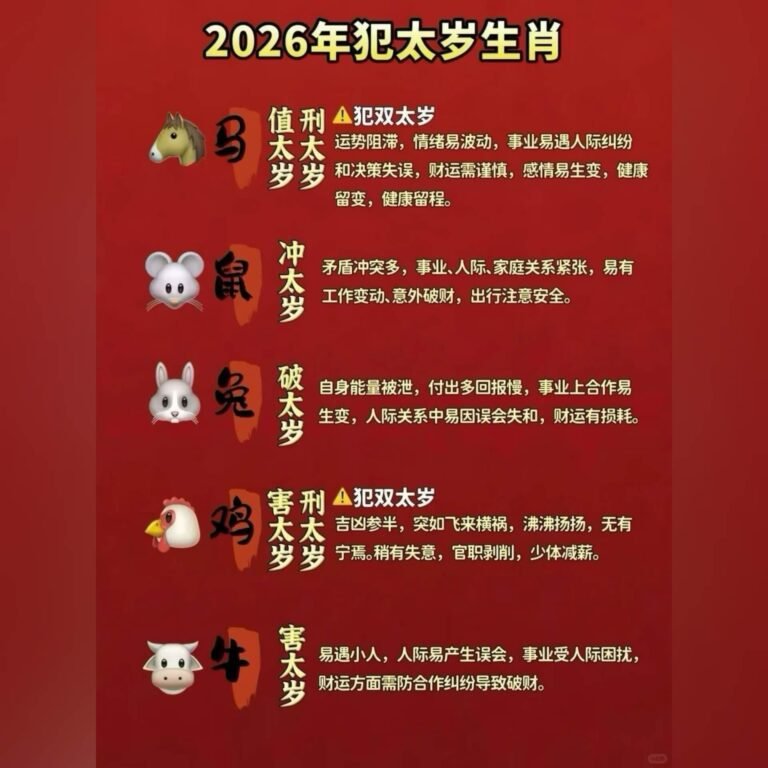 【2026年犯太岁生肖】