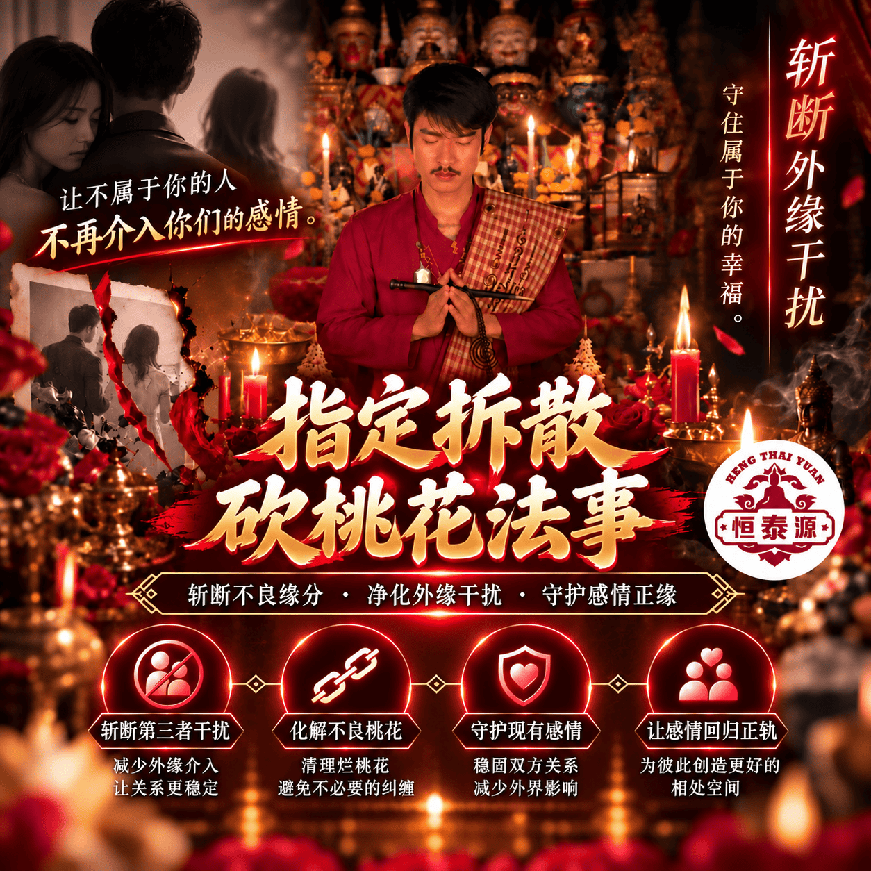 【指定拆散砍桃花法事】